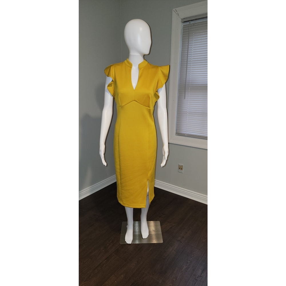 New York and Company Gabriella Union Collection Yellow color dress size Small